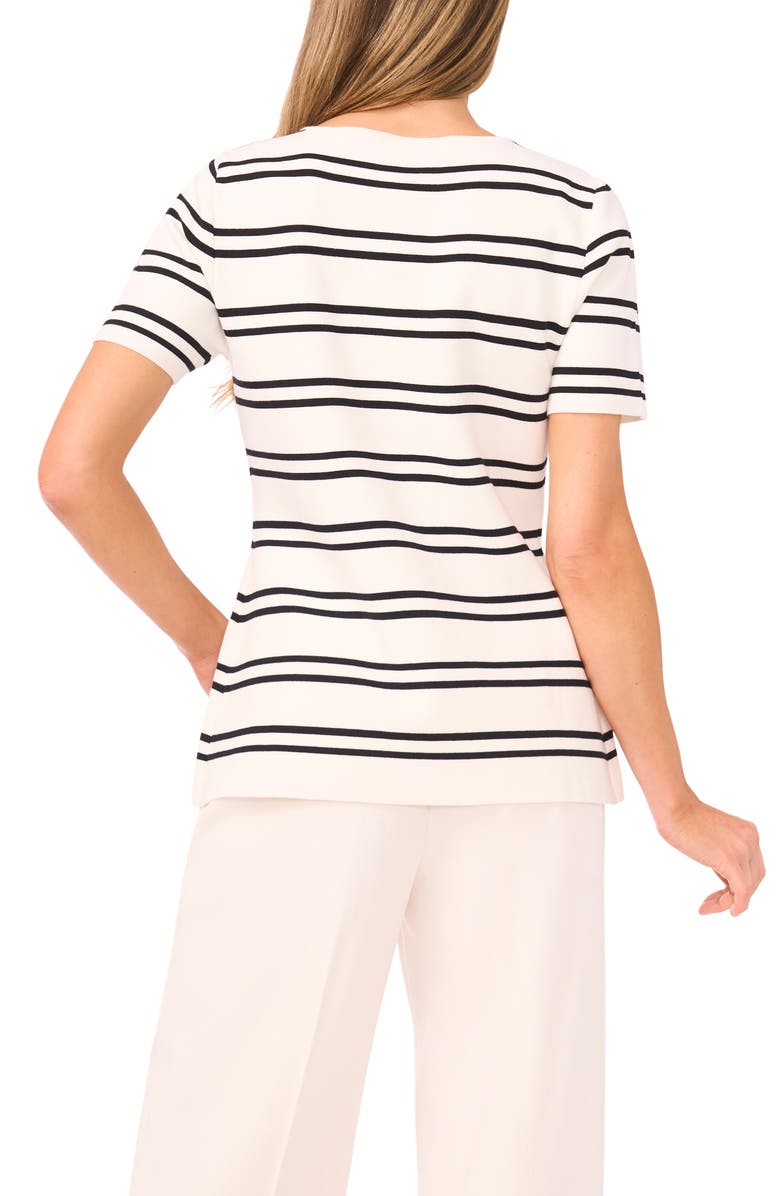 Ted Baker Gail Stripe Button-Up Sweater, Alternate, color, New Ivory