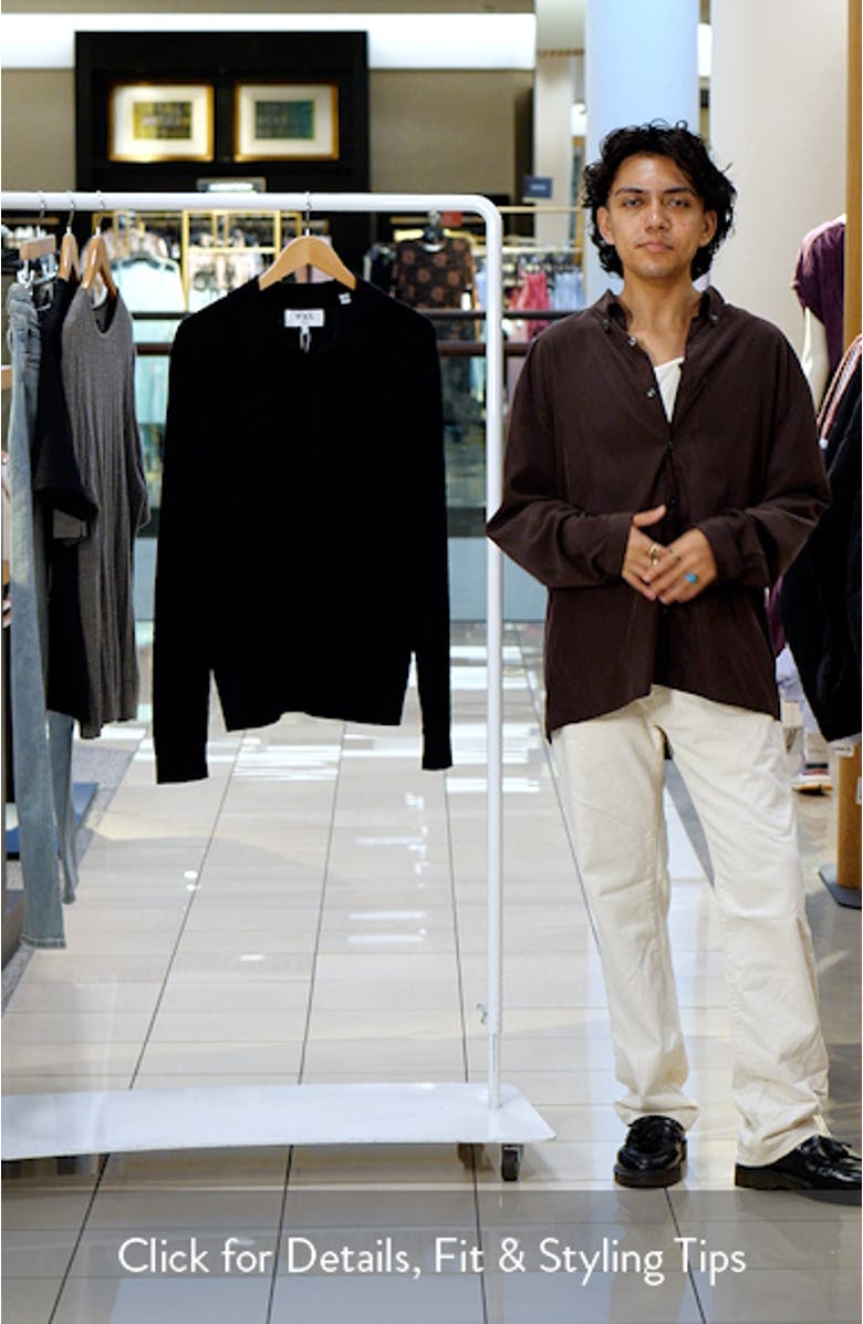 Oban Black Diamond Stripe Cotton & Cashmere Polo Sweater, sales video thumbnail