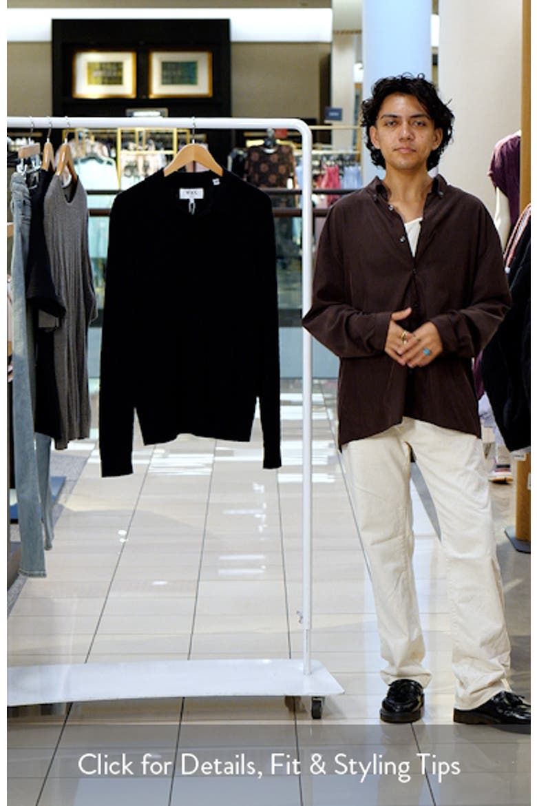 Oban Black Diamond Stripe Cotton & Cashmere Polo Sweater video