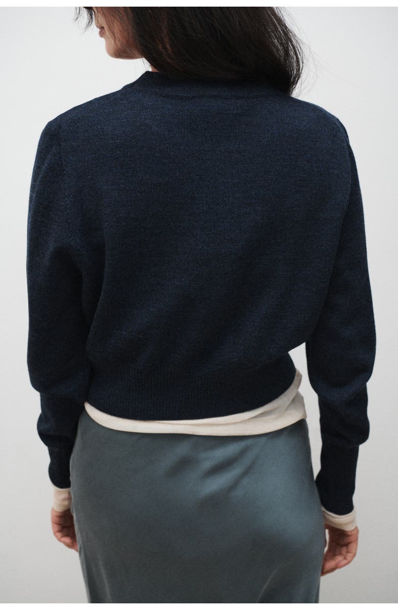 SILK LAUNDRY Cropped Crewneck, Alternate, color, Azul Melange