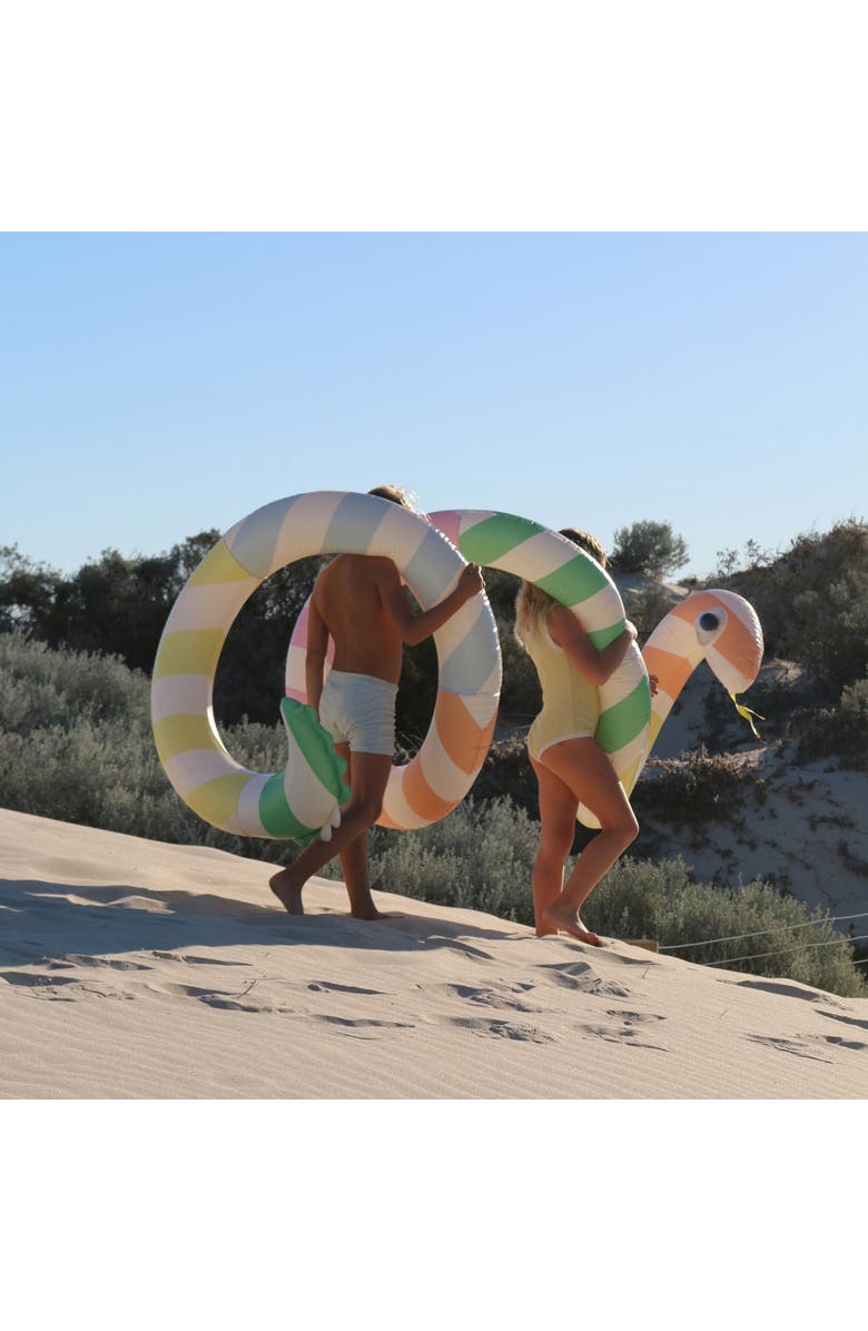 Sunnylife Giant Inflatable Noodle, Poolside Sorbet Stripe, 96" Snake Tube, Alternate, color, 
