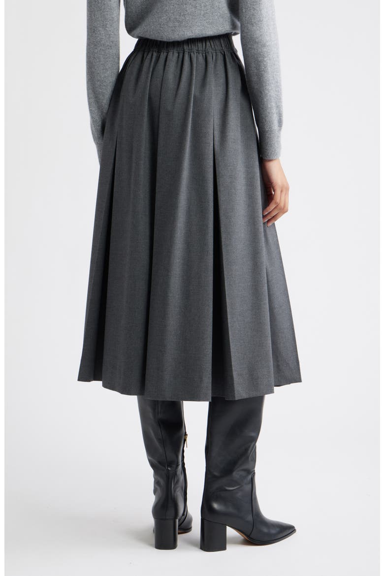 Pleated Midi Skirt, Alternate, color, GREY DARK HEATHER