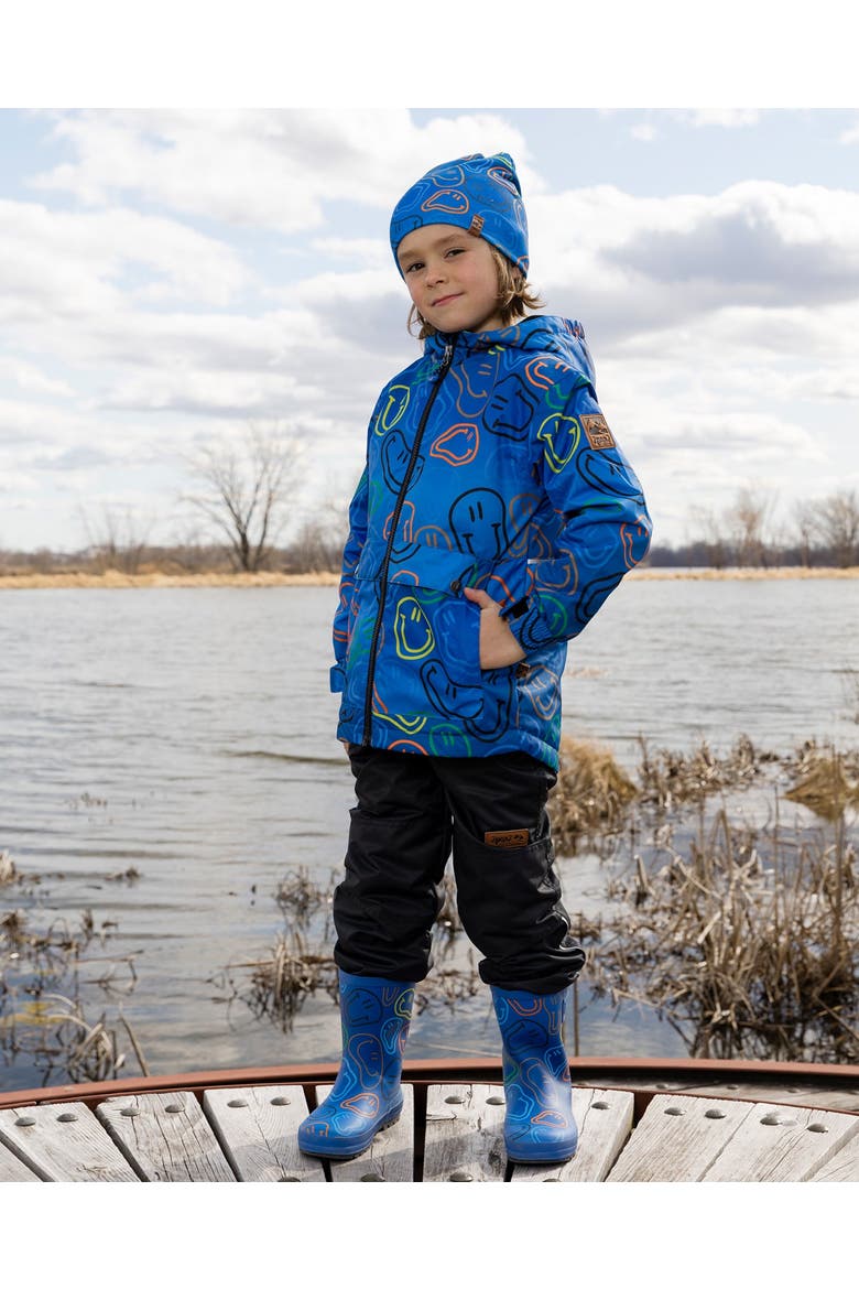 Boy Two-Piece Mid-Season Smileys Outerwear Set, Alternate, color, Blue Printed Smileys