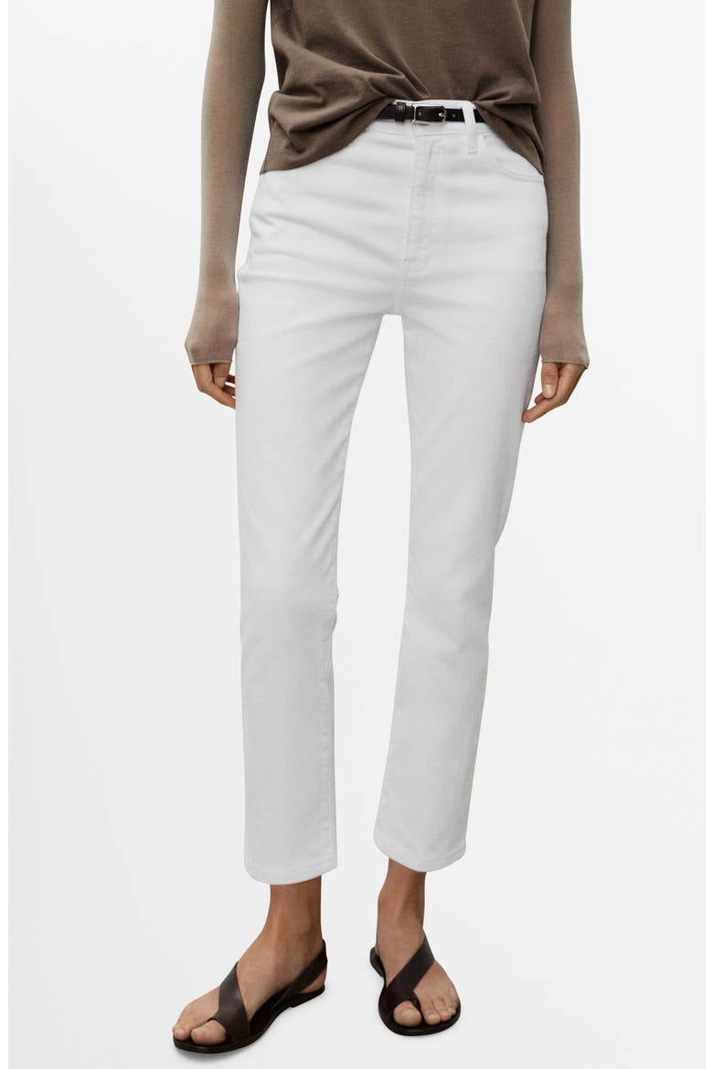Claudia Crop Slim Fit Jeans, Main, color, WHITE