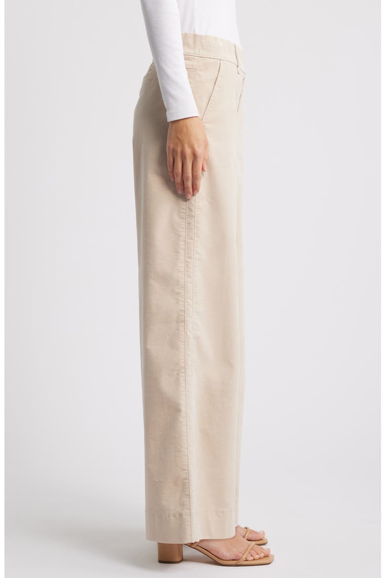 'Ab'Solution Skyrise Pull-On Wide Leg Twill Pants, Alternate, color, STONE