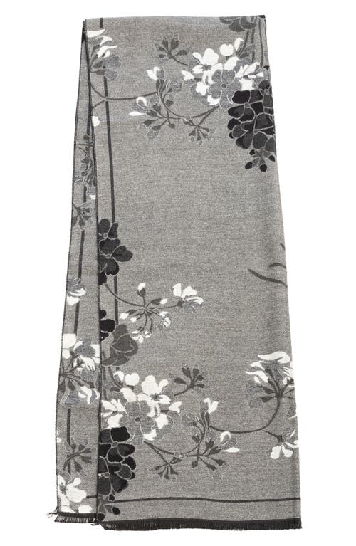 Saachi Floral Reversible Scarf In Black