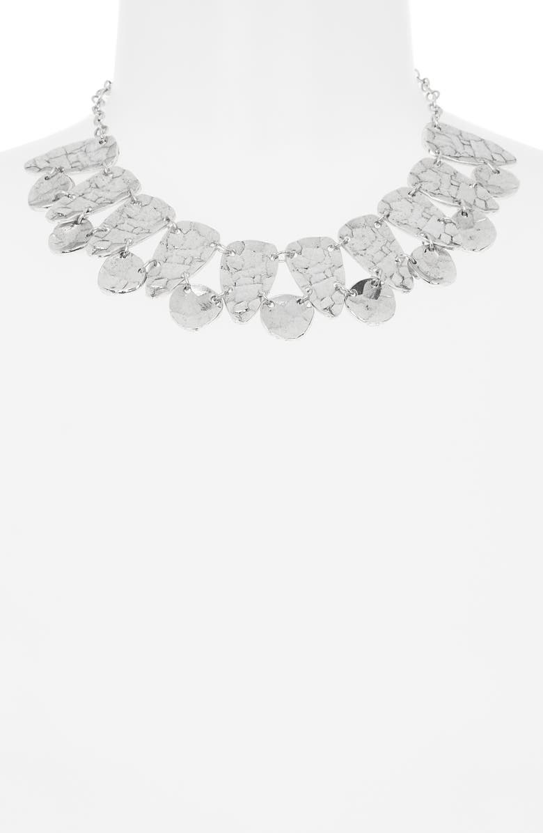 Karine Sultan Statement Bib Necklace, Alternate, color, Silver
