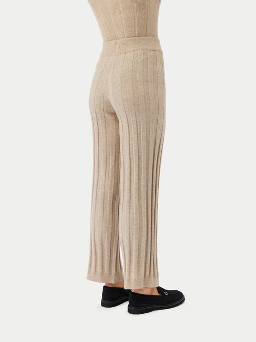 Shop Gobi Mongolian Cashmere Textured Knit Cashmere Pants In Warm Grey