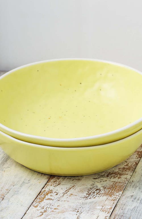 Stone Lain Elena Stoneware 4-piece Bowl Set In Yellow