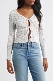 VERO MODA Marie Tie Front Cotton Blend Cardigan