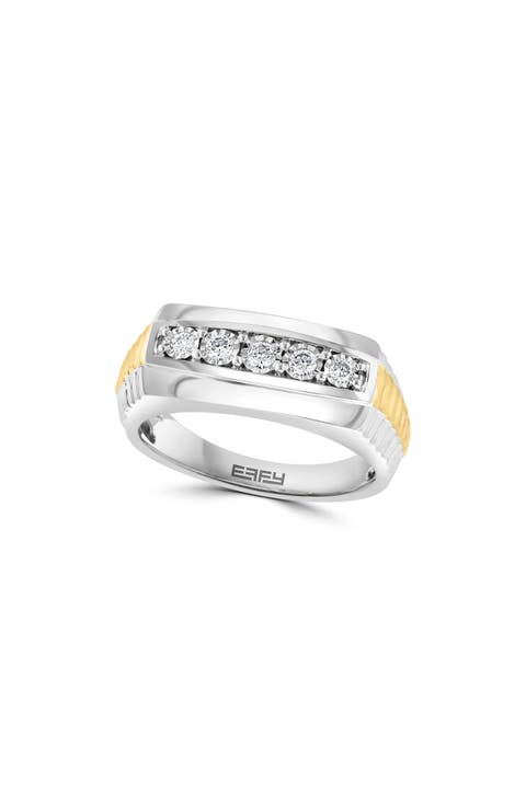 Diamond Two-Tone Signet Ring