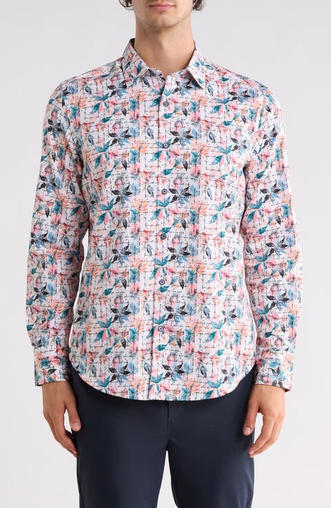 Spargo Floral Print Long Sleeve Cotton Shirt