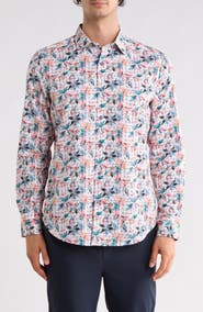 Robert Graham Spargo Floral Print Long Sleeve Cotton Shirt