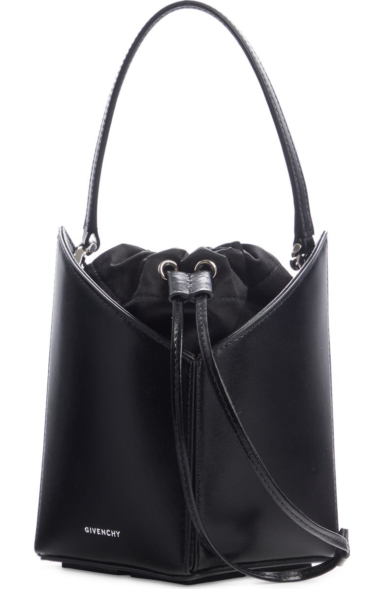 Givenchy Cut Out Leather Bucket Bag, Main, color,