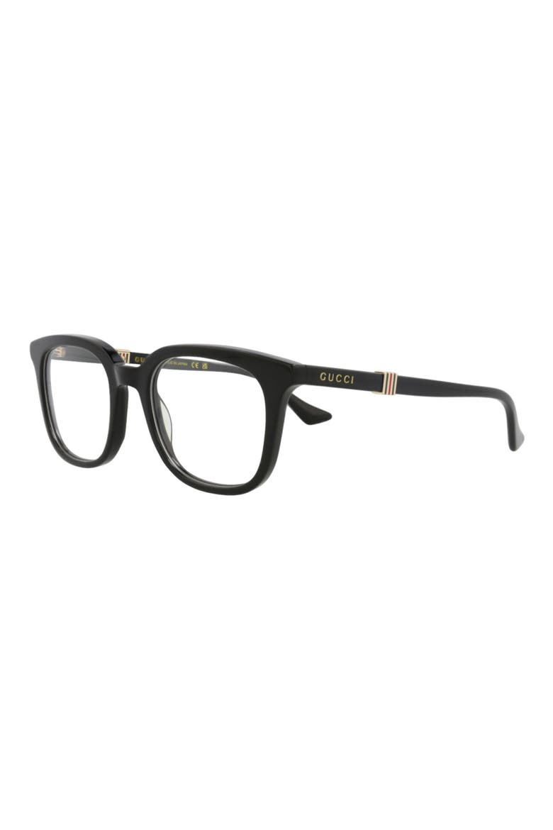 52mm Round Optical Glasses, Alternate, color, BLACK BLACK TRANSPARENT