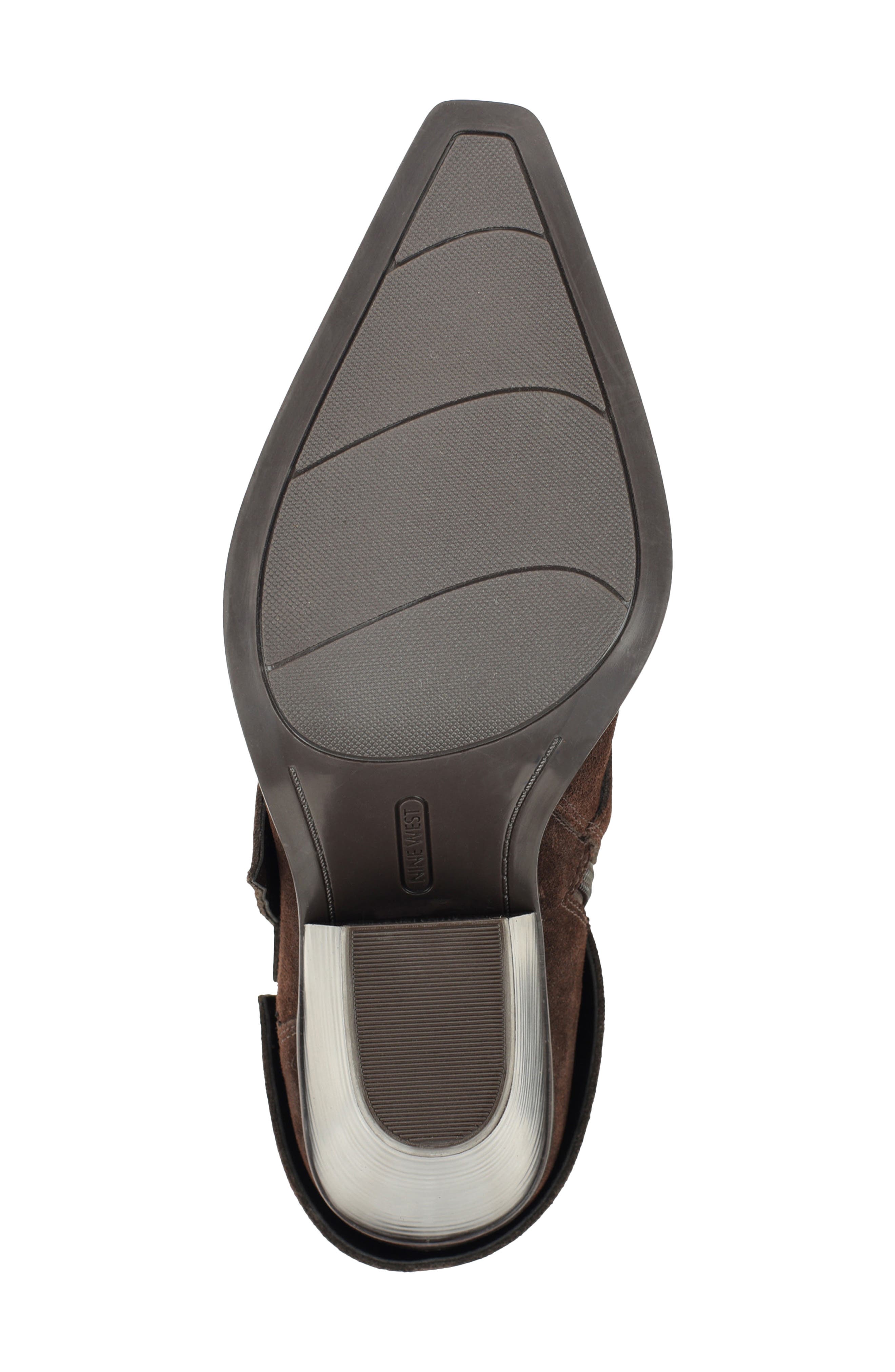 Umberto Pointed Toe Leather Bootie, Alternate, color, DBR01