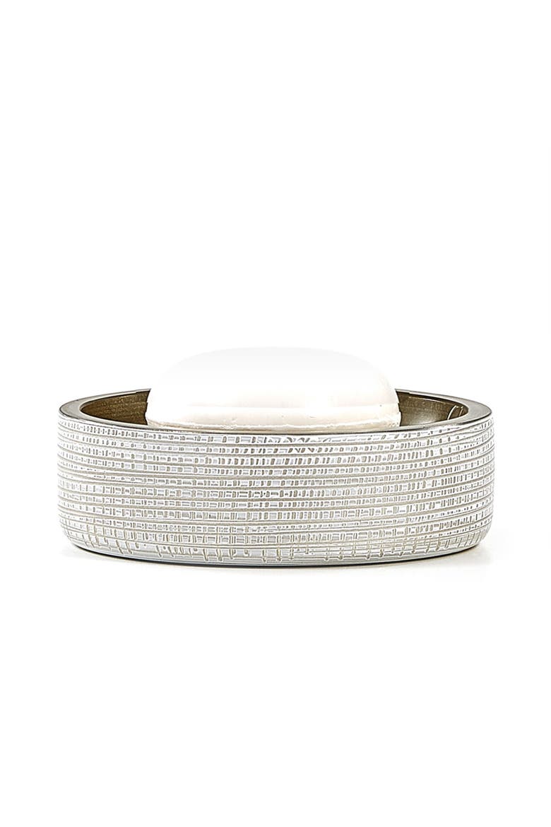 Woven Platinum Soap Dish, Main, color, SILVER
