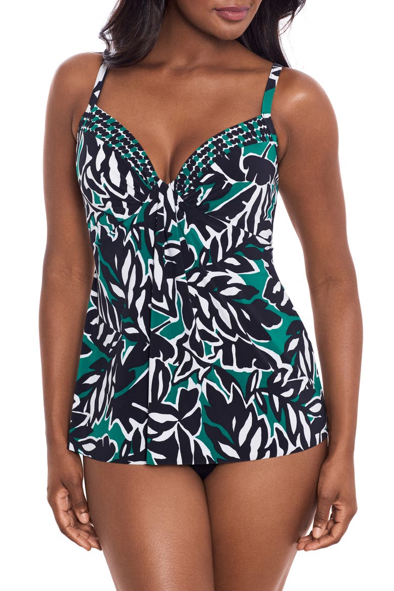 Palma Verde Marina Tankini Bikini Top, Main, color, BLACK MULTI