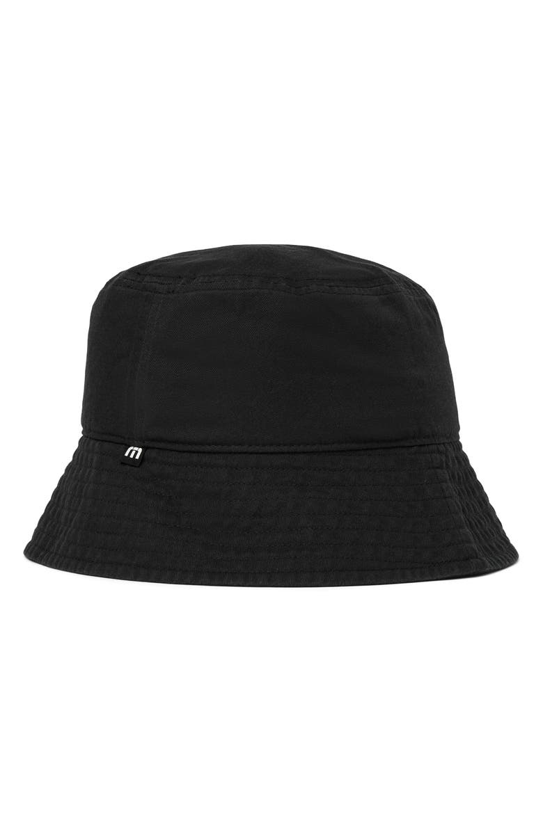 TravisMathew Beach Club Cotton Denim Bucket Hat, Alternate, color, Black