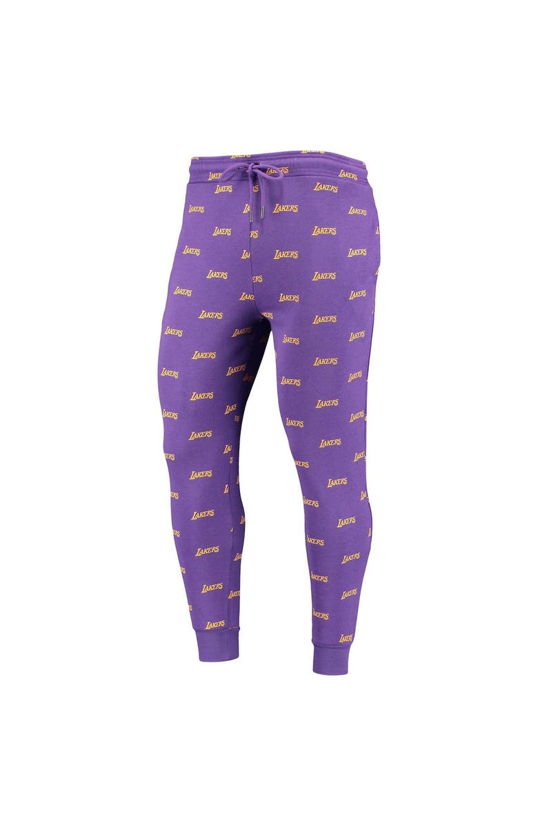 THE WILD COLLECTIVE Purple Los Angeles Lakers Allover Logo Jogger Pants, Alternate, color, Purple
