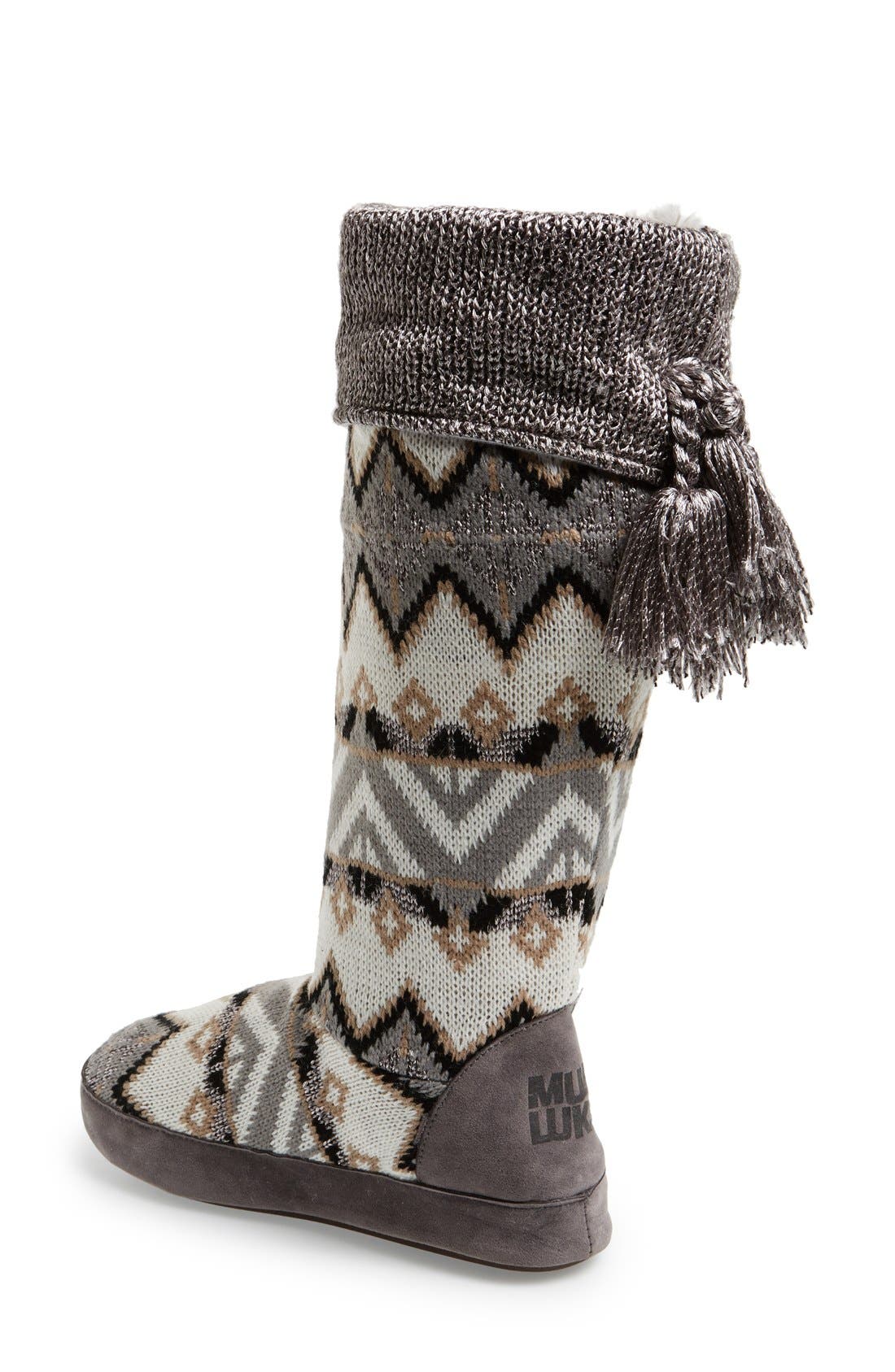 'Winona' Slouchy Bootie Slipper, Alternate, color, GREY