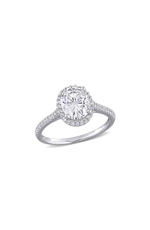 Oval Cut Lab-Created Moissanite Halo Ring