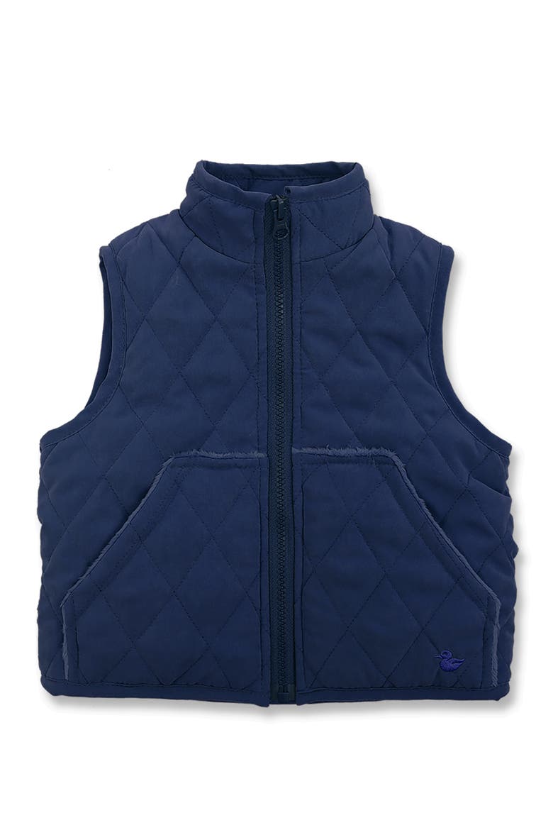 Classic Zip Quilted Barn Vest, Main, color, Navy