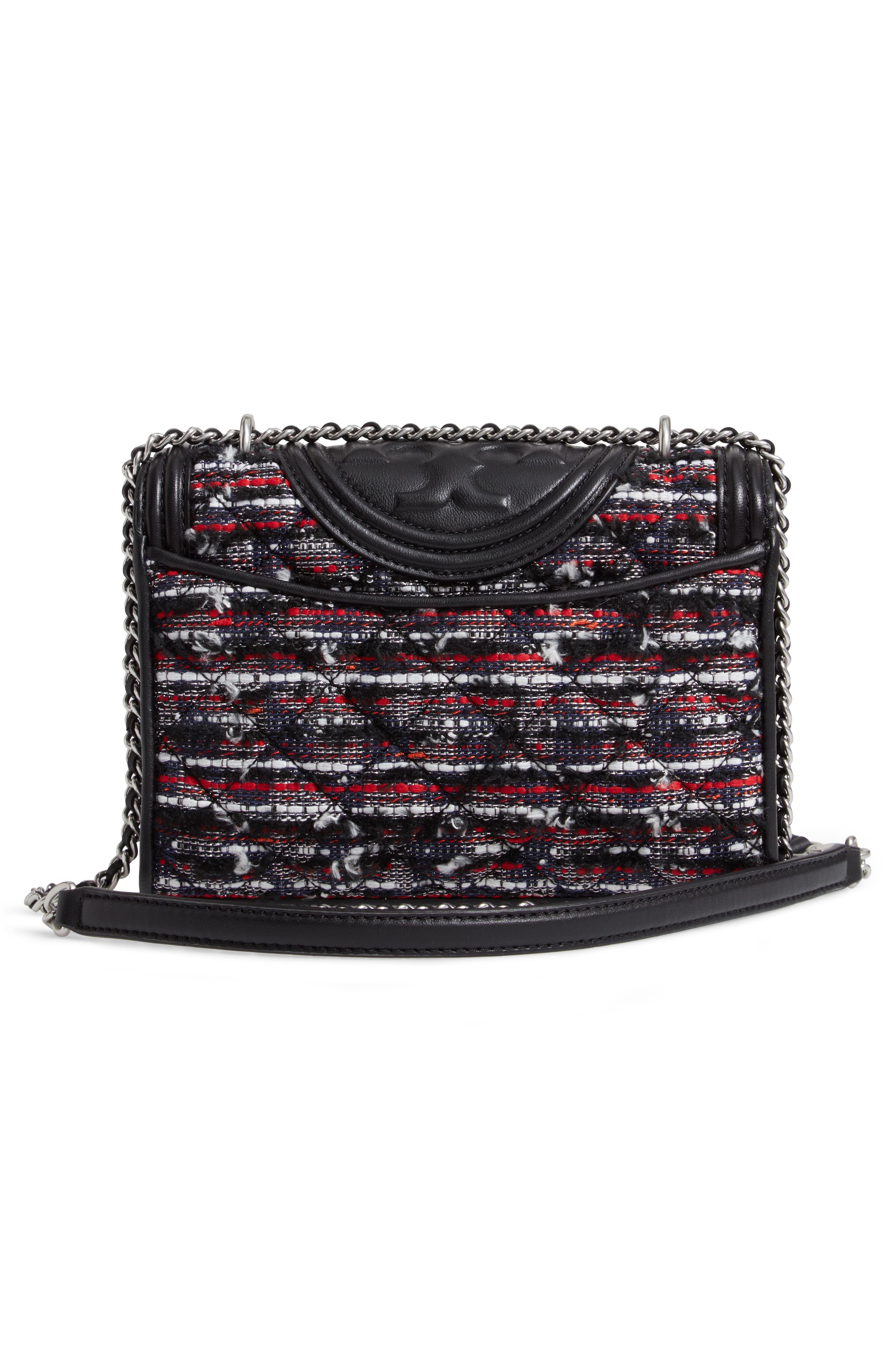Tory Burch Small Fleming Tweed Convertible Shoulder Bag, Alternate, color, 