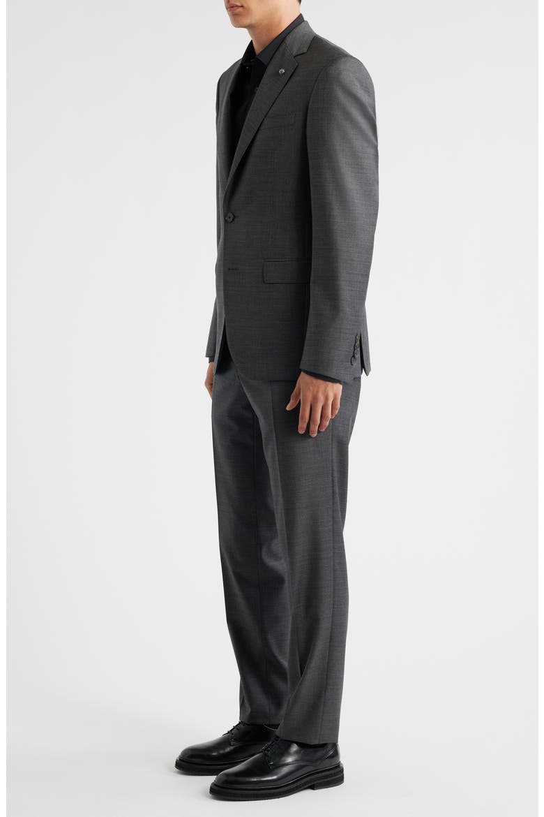 Stacie Trim Fit Solid Grey Stretch Super 110s Suit, Alternate, color, CHARCOAL