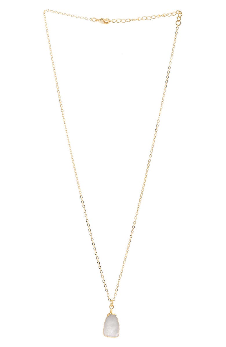 SAACHI Mojave Mini Opal Moonstone Earring & Necklace Set, Alternate, color, White