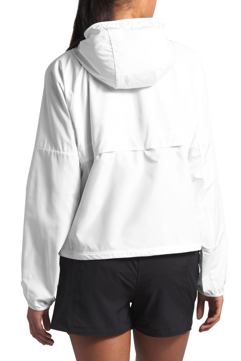 Flyweight Wind Resistant Zip Hoodie, Alternate, color, TNF WHITE