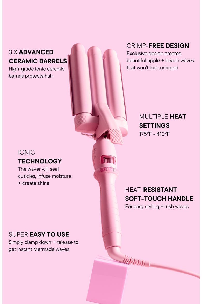 The Mermade Mini 1-Inch Pro Waver - Pink, Alternate, color, PINK