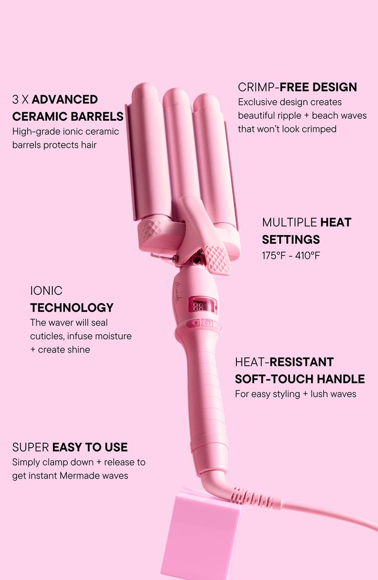 Mermade Hair The Mermade Mini 1-Inch Pro Waver - Pink, Alternate, color, Pink
