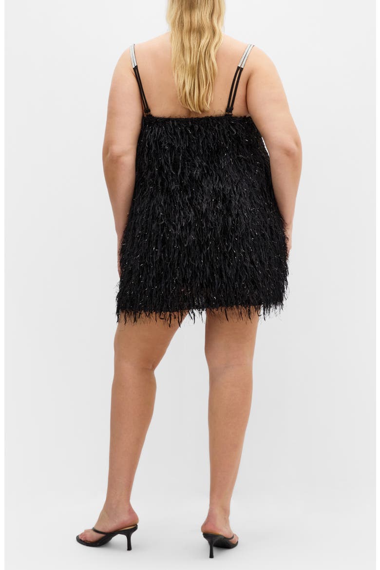 Faith Textured Fringe Minidress, Alternate, color, BLACK