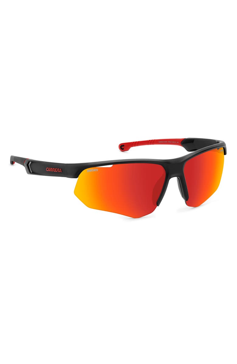 Carrera Eyewear x Ducati 69mm Carduc Rectangle Sunglasses, Alternate, color, Matte Black/ Red