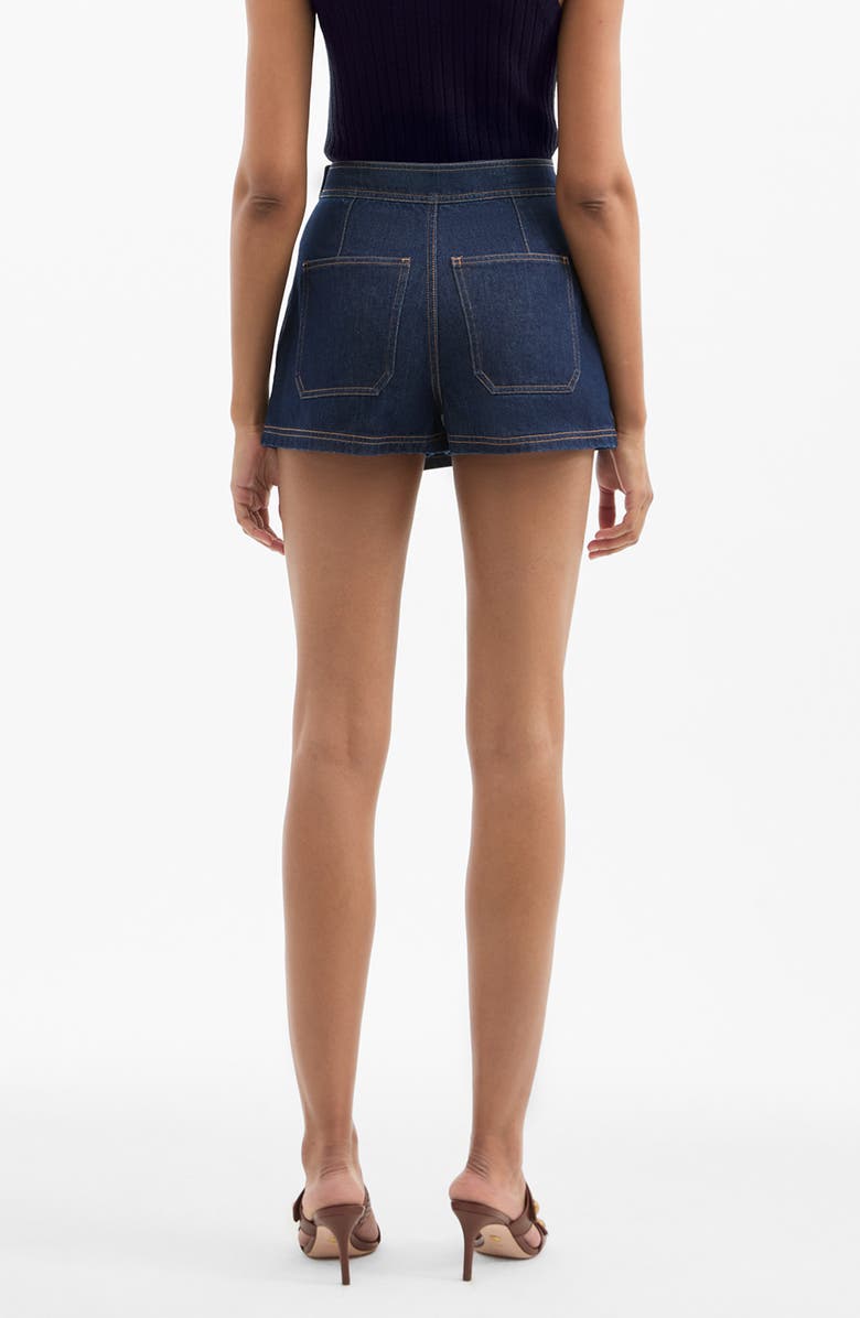 Veronica Beard Winslet Wrap Denim Miniskort, Alternate, color, Indigo Rinse