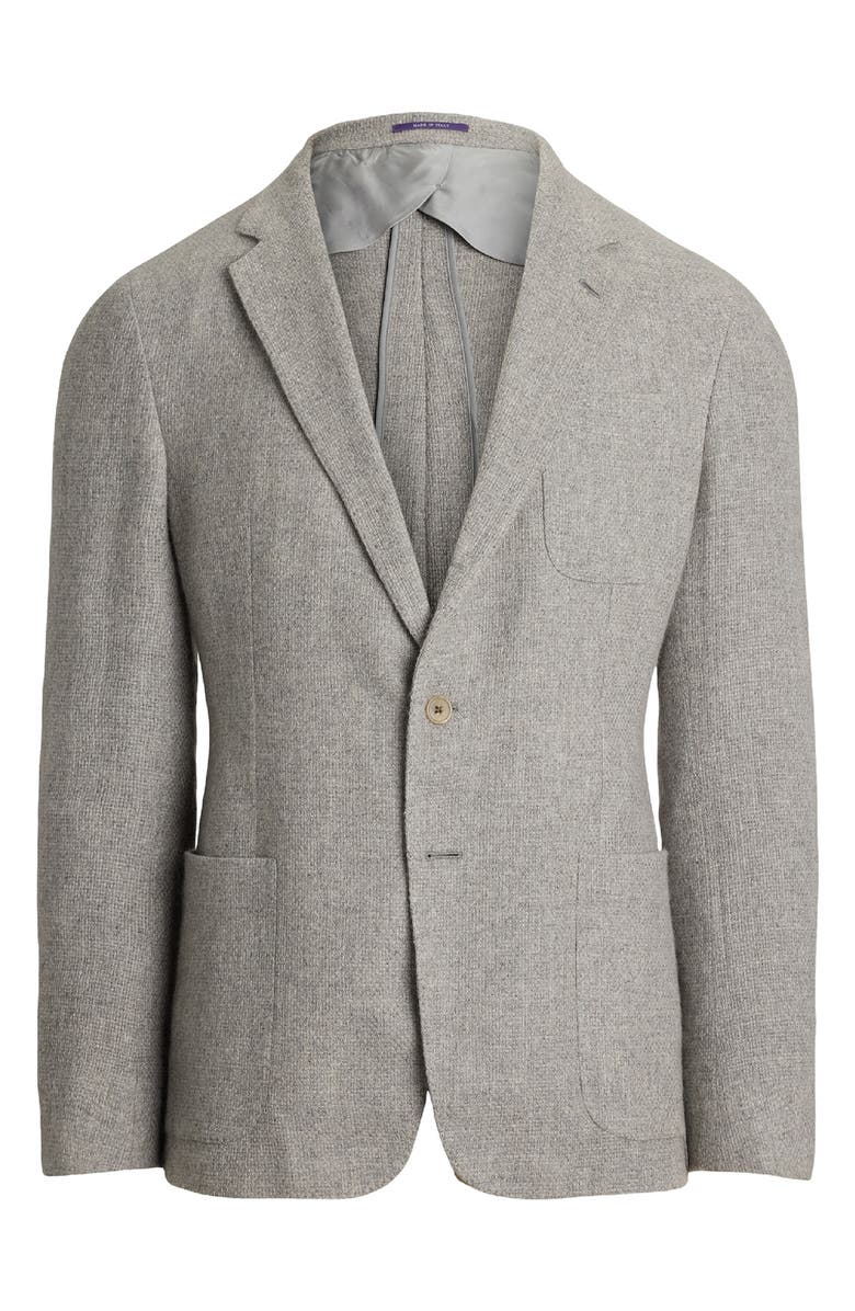 Ralph Lauren Purple Label Hadley Woven Cashmere Sport Coat, Alternate, color, Silver Grey