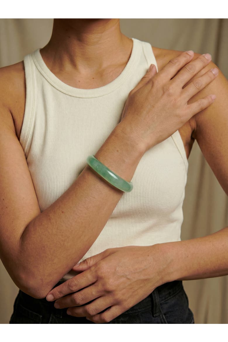 Silk Collection Agave Classic Cyan Jade Stone Bangle, Alternate, color, Cyan