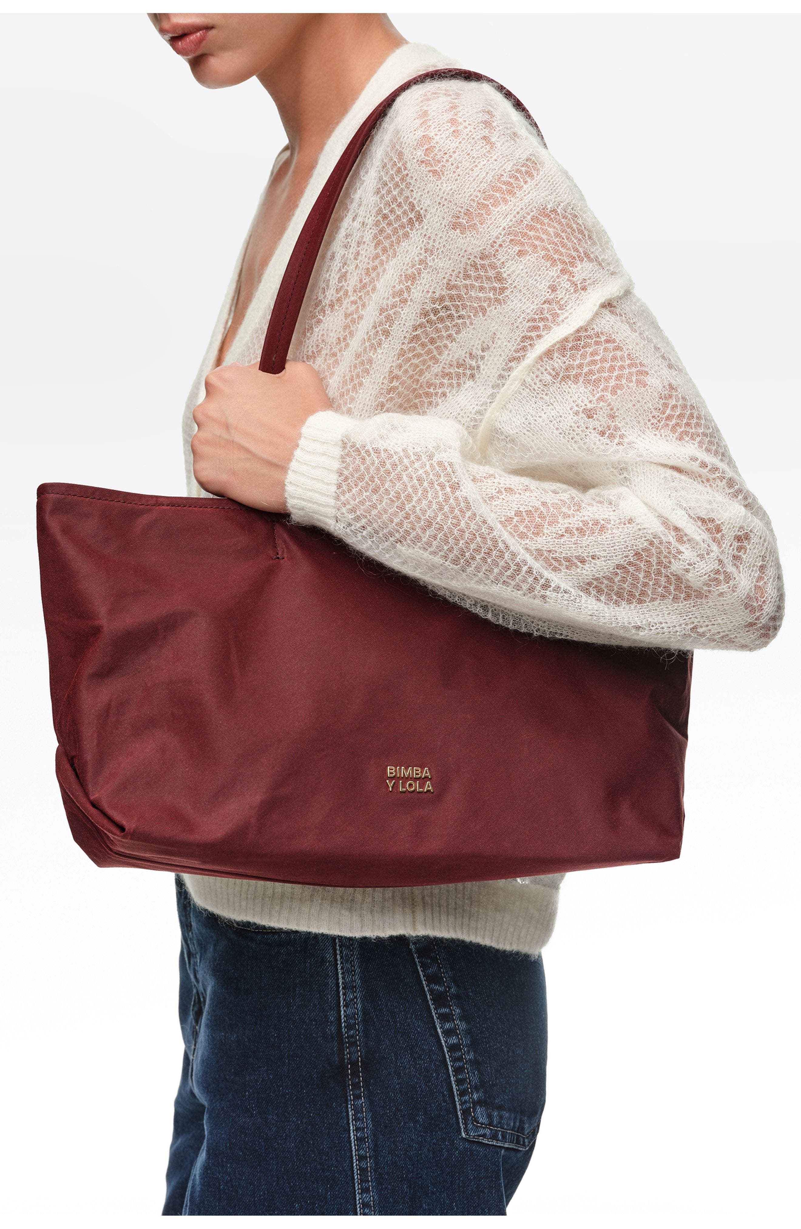 Medium Coated Shopper Bag, Alternate, color, WINE