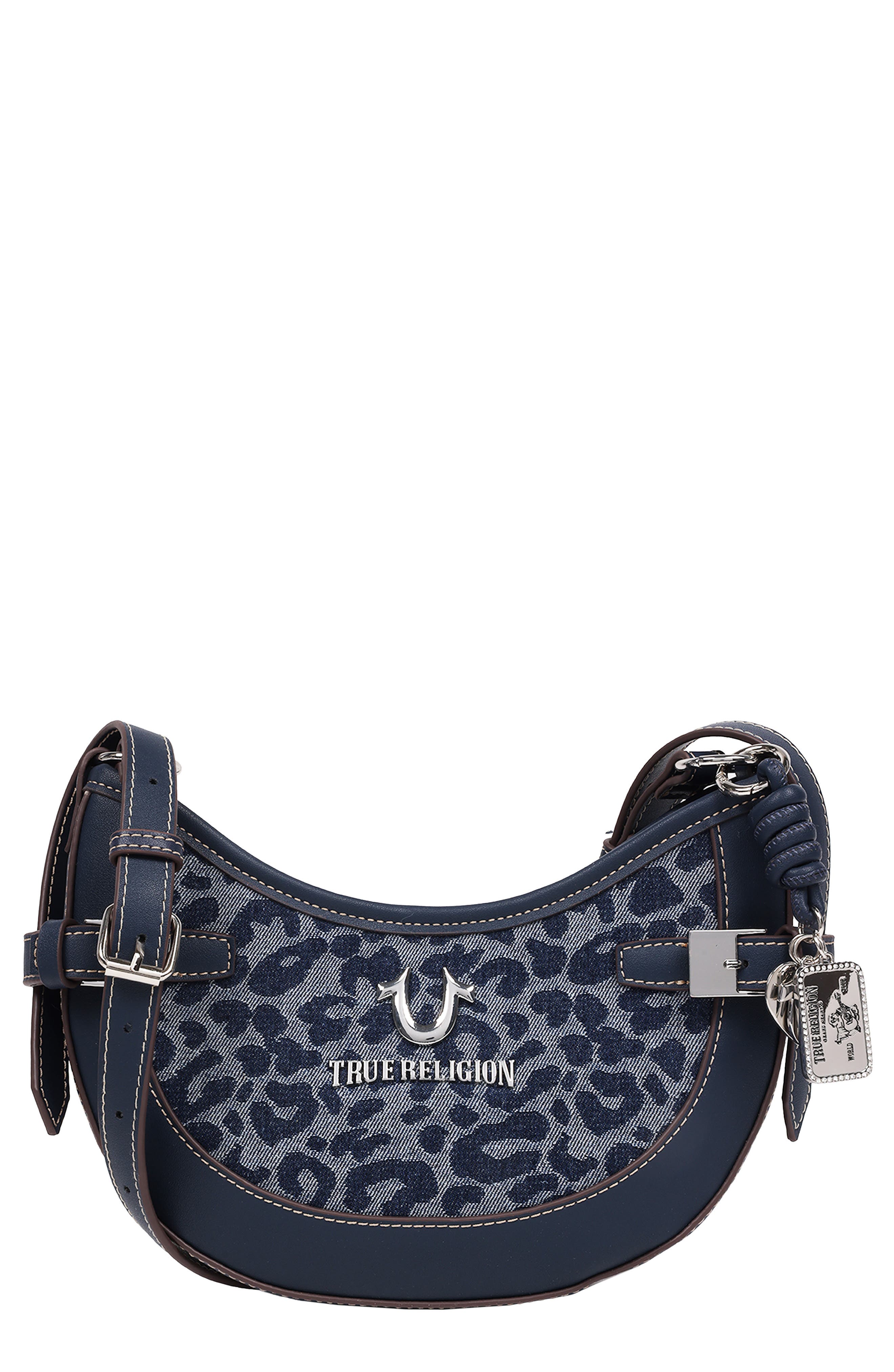 True Religion Blake Leopard Crescent Bag