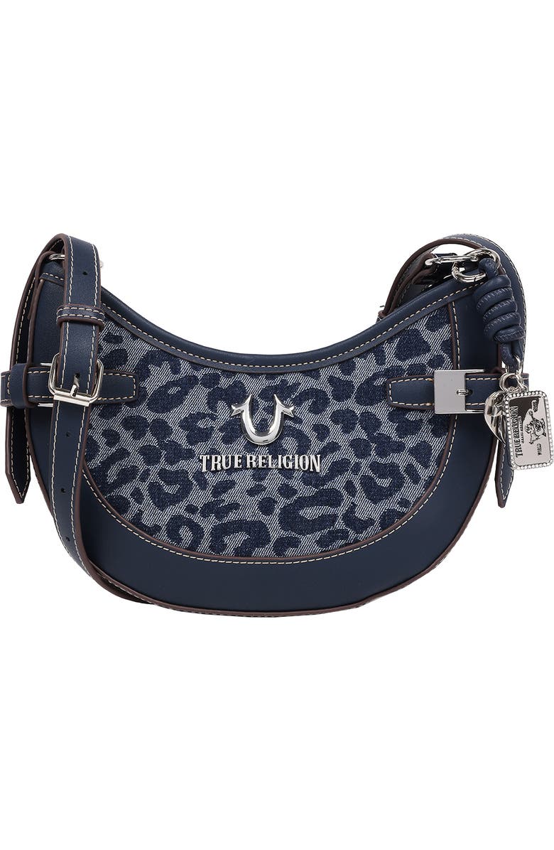 True Religion Blake Leopard Crescent Bag, Main, color,