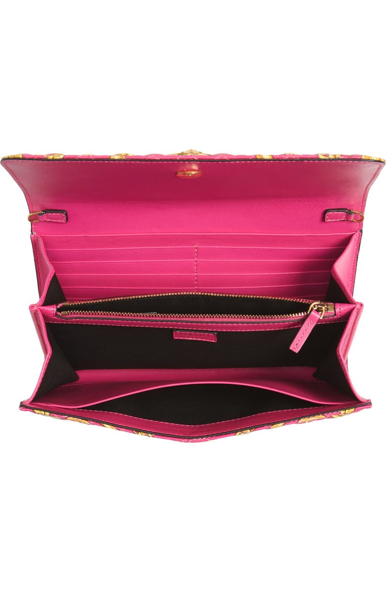 Versace Icon Quilted Leather Wallet on a Chain, Alternate, color,