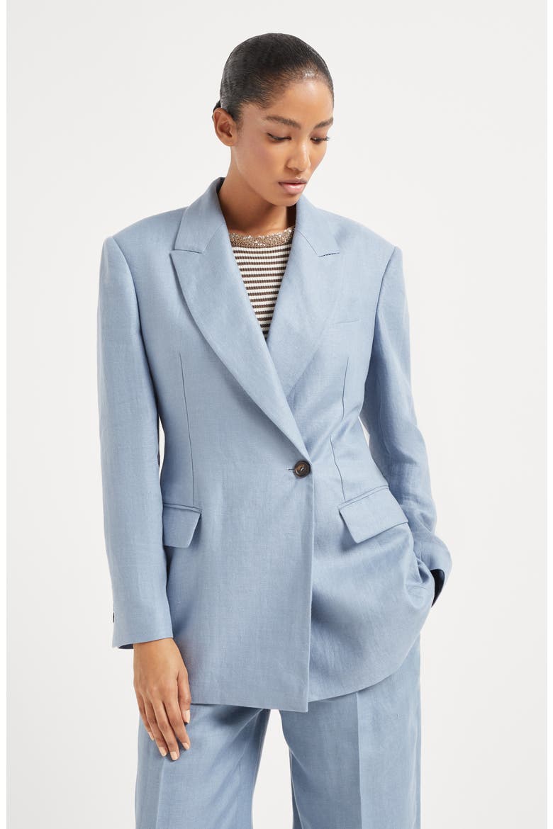 Gabardine blazer, Alternate, color, Avio Blue