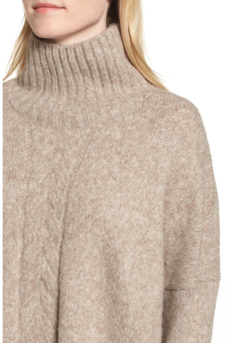 Ora Mock Neck Sweater, Alternate, color, SILVER MINK MULTI
