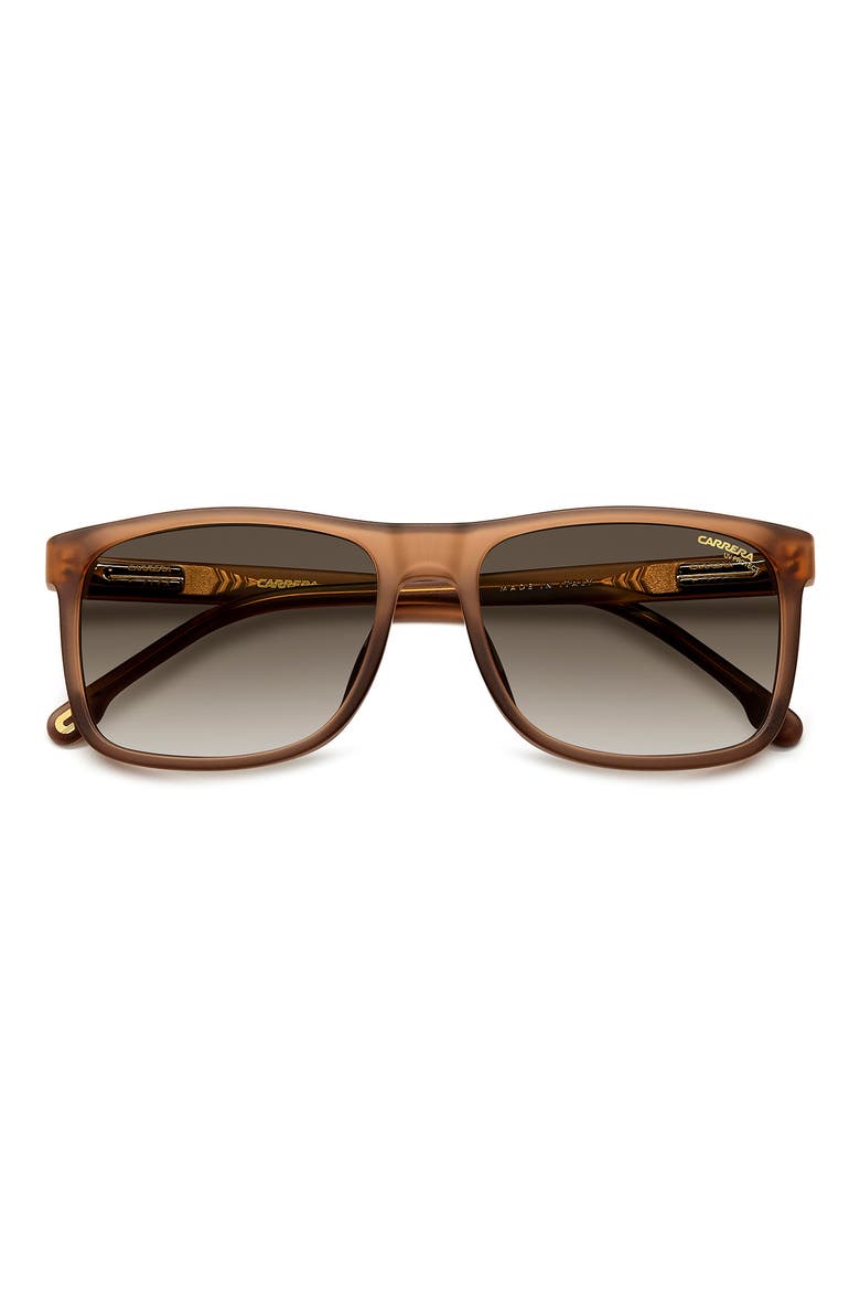 C Flex 57mm Gradient Rectangle Sunglasses, Alternate, color, MATTE BROWN