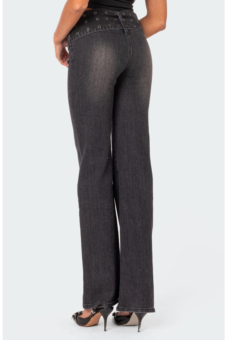 Belted Jeans, Alternate, color, BLACK-WASHED