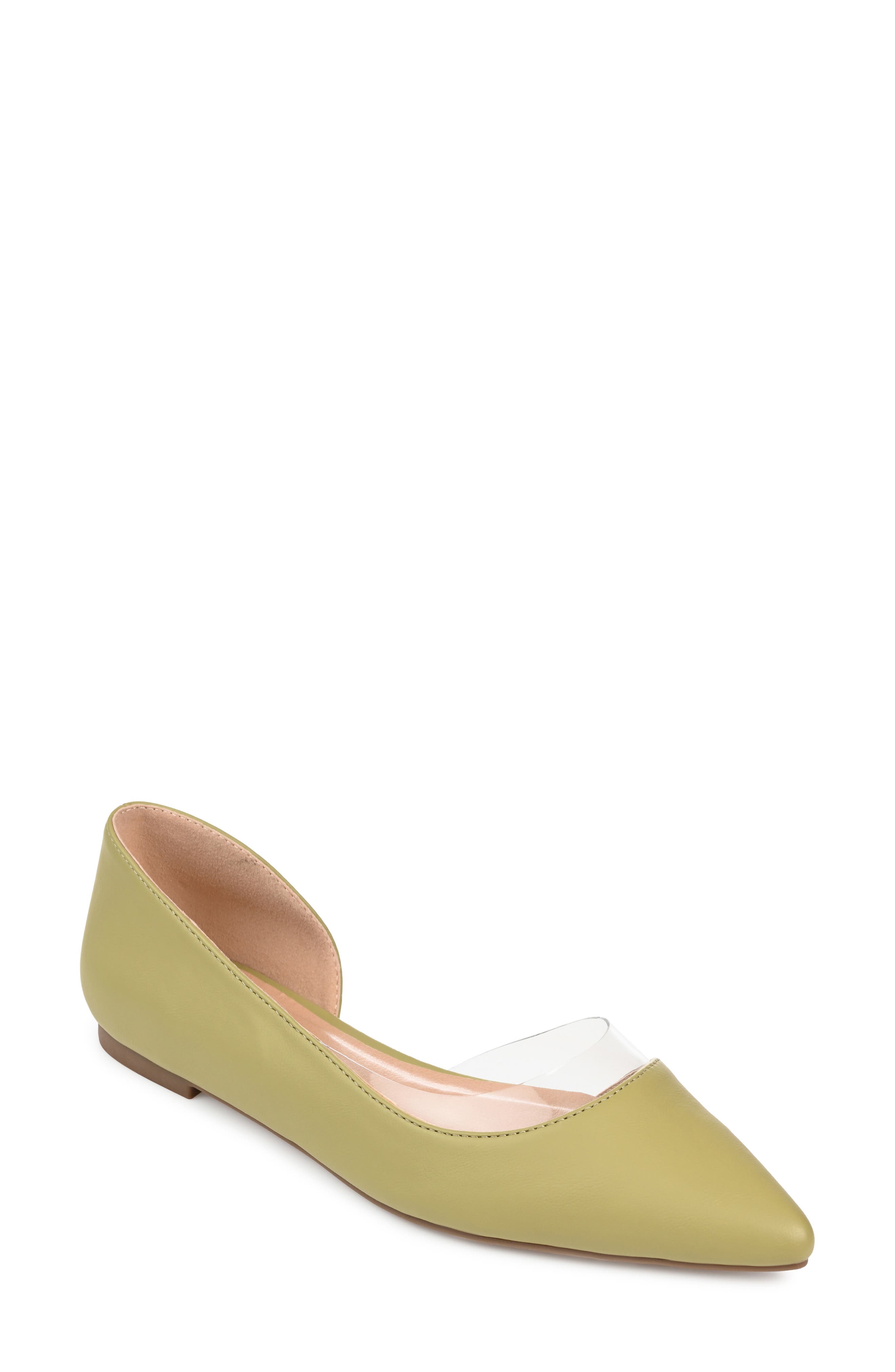 Journee Collection Mikki Pointed Toe Flat, Main, color, Green