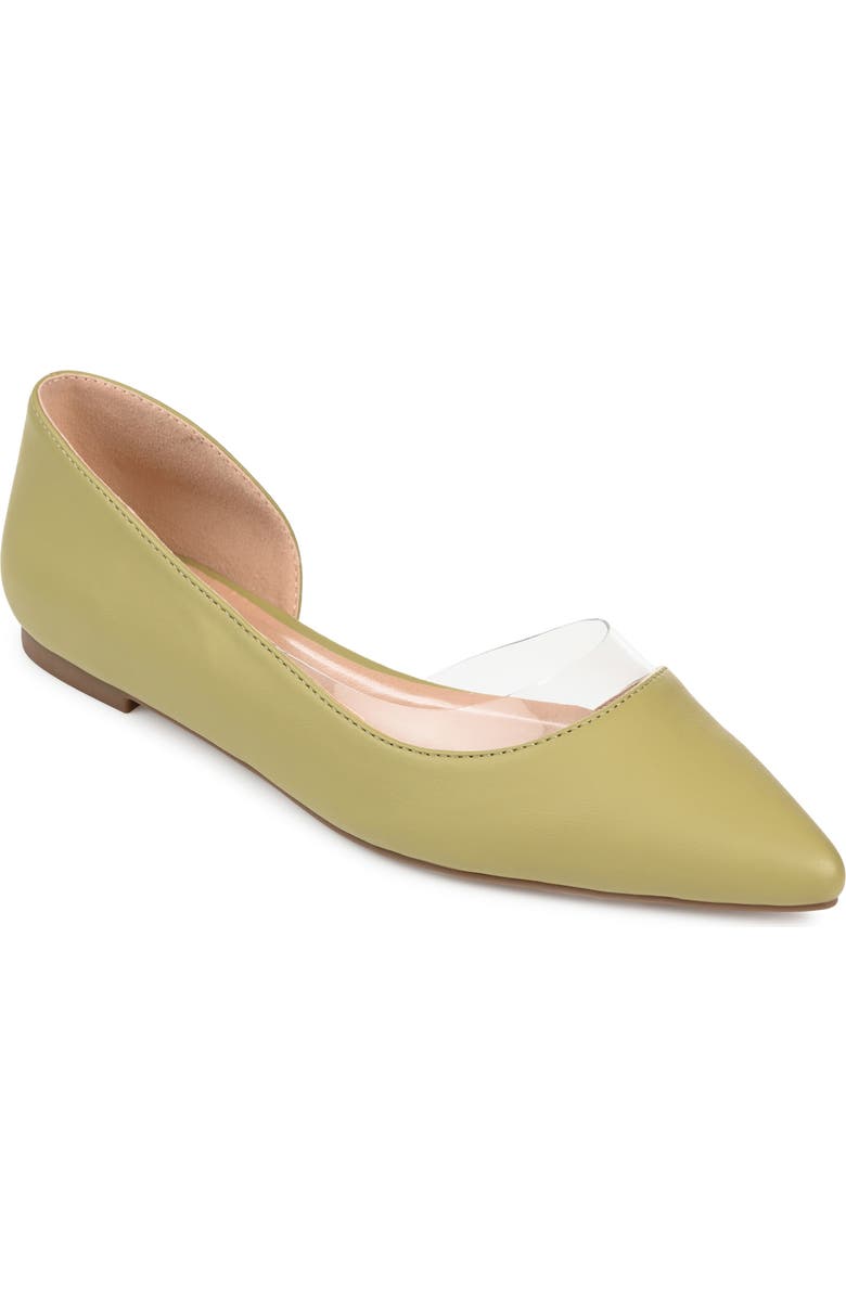 Journee Collection Mikki Pointed Toe Flat, Main, color, Green