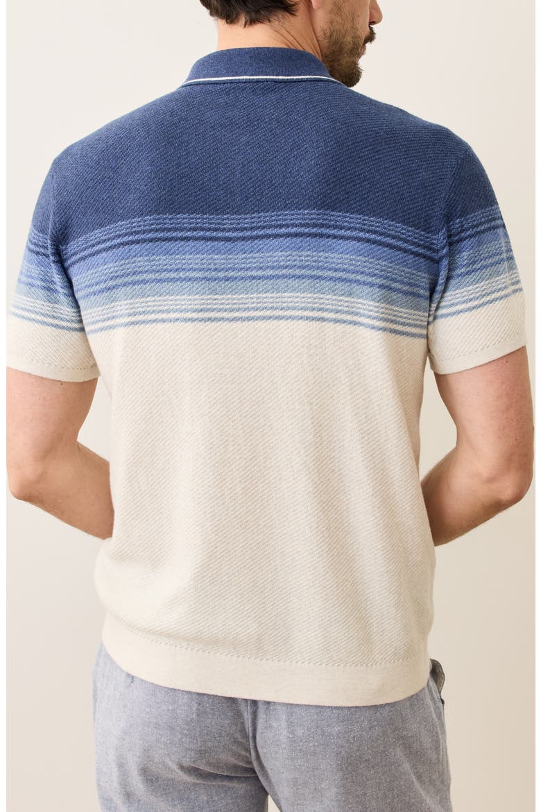 Greyson Short Sleeve Polo Sweater, Alternate, color, NAVY/ OATMEAL