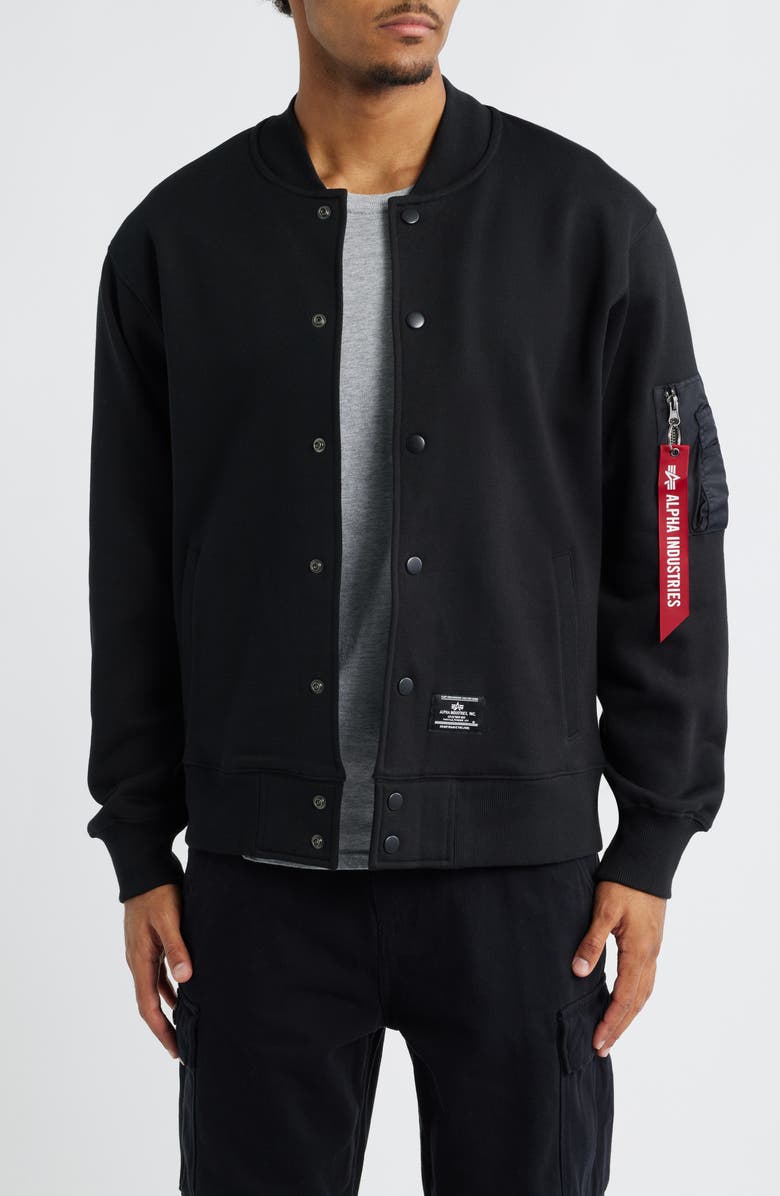 Alpha Industries MA-1 Fleece Jacket, Main, color, Black